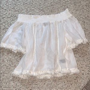 Off White Off The Shoulder T-Shirt